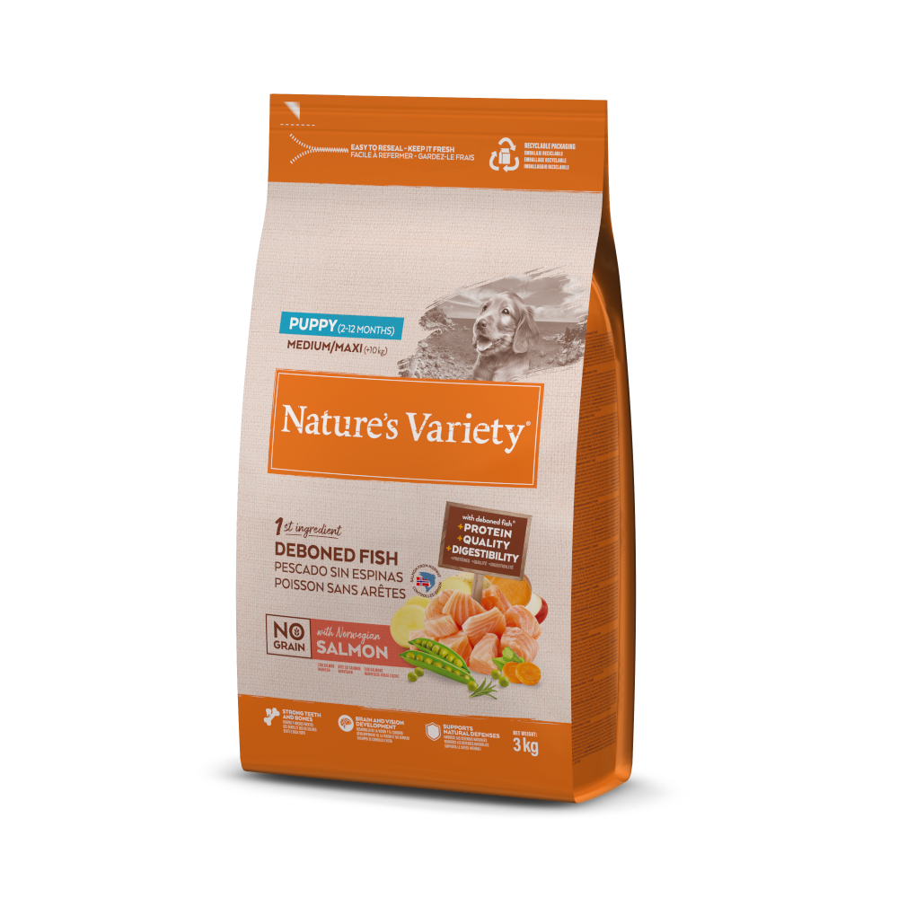 Nature's Variety No Grain Puppy Medium/Maxi saumon pour chien - 3 kg
