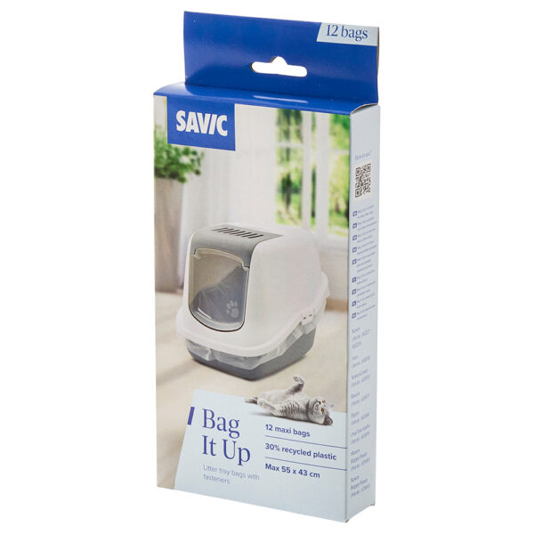 12 sacs à litière Savic Maxi Bag it Up - pour la maison de toilette Savic Nestor motif Flamingo