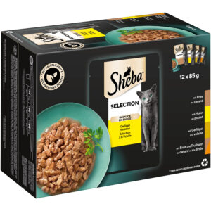 96x85g Sélection en sauce : variations à la volaille Sheba - Nourriture pour Chat