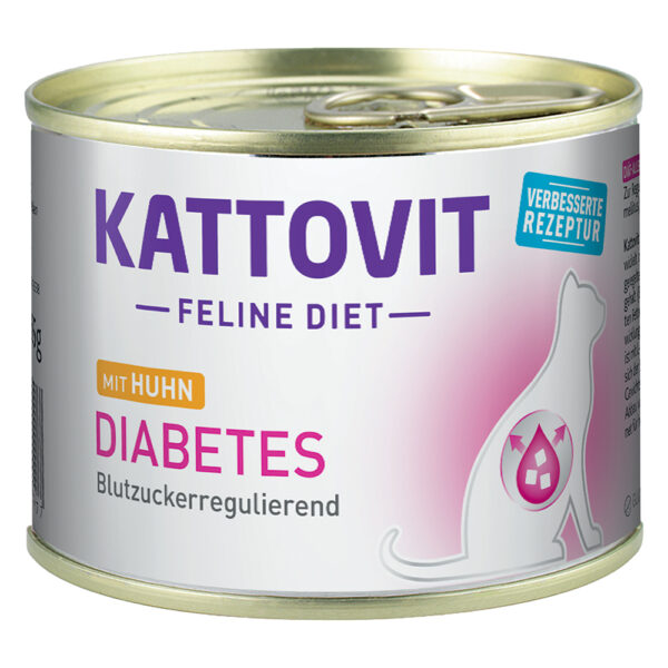 24x185g Kattovit Diabète poulet - Pâtée pour chat