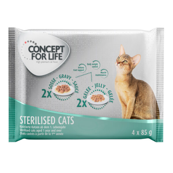 4x85g Sterilised Concept for Life nourriture humide pour chat