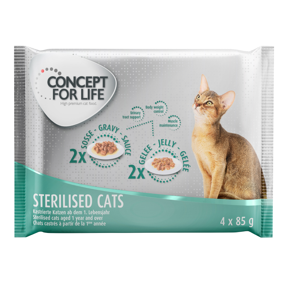 4x85g Sterilised Concept for Life nourriture humide pour chat