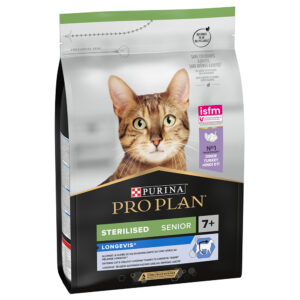 2x3kg Sterilised Senior 7+ Longevis dinde PRO PLAN PURINA croquettes pour chat : le 2ème à -50 % !