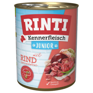 24x800g RINTI Junior bœuf - Pâtée pour chien