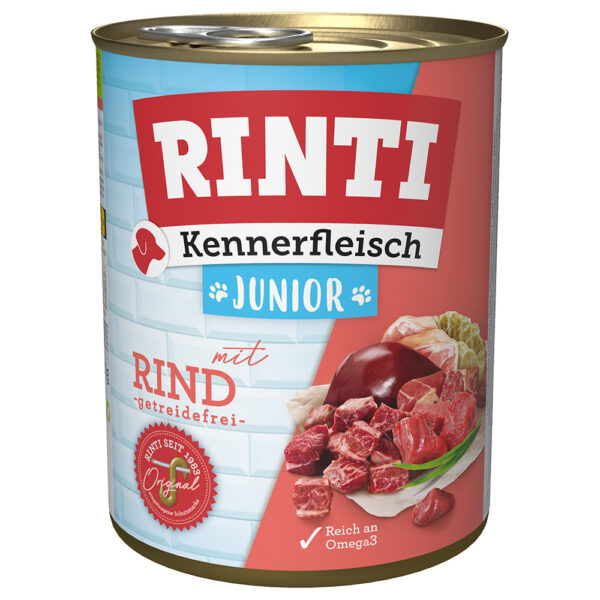24x800g RINTI Junior bœuf - Pâtée pour chien