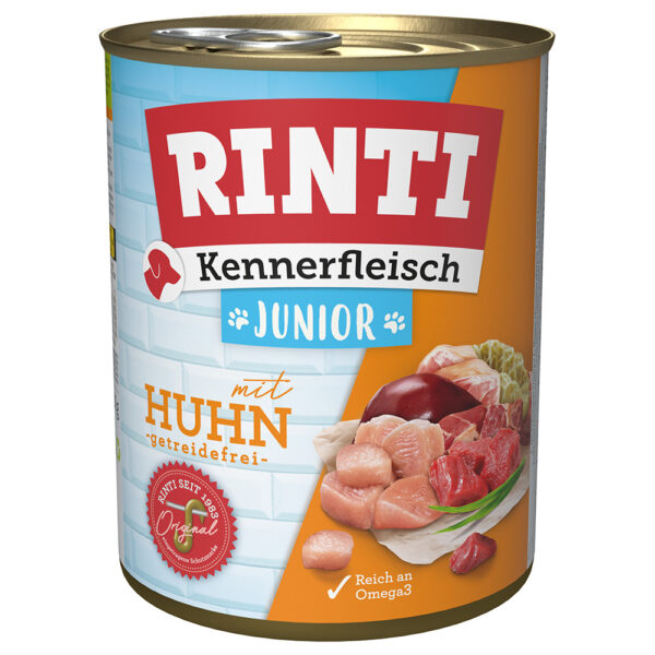24x800g RINTI Junior poulet - Pâtée pour chien