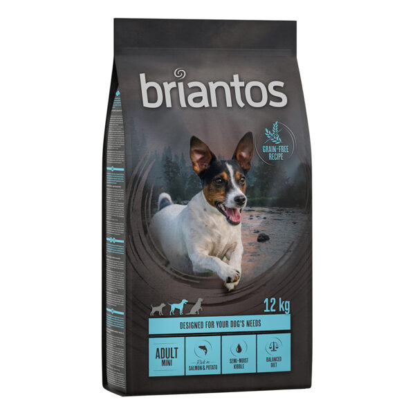 Lot Briantos SANS CÉRÉALES 2 x 12 kg pour chien - Adult Mini saumon
