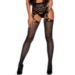 Obsessive Collant jarretelles S816 Noir XL/XXL | Lingerie Sensuelle & Confortable