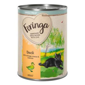 6x410g Feringa Single Meat Menus à la viande canard - Pâtée pour chat