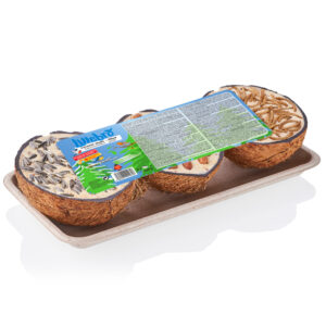 9x200g Lillebro Coquilles de noix de coco garnies d'aliments pour oiseaux