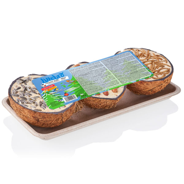 9x200g Lillebro Coquilles de noix de coco garnies d'aliments pour oiseaux