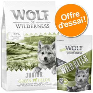1 kg croquettes Junior Soft Wide Acres + 180 g friandises Leafy Willows