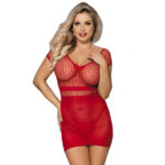 Paris Hollywood Robe résille Hollywood Rouge  Unique