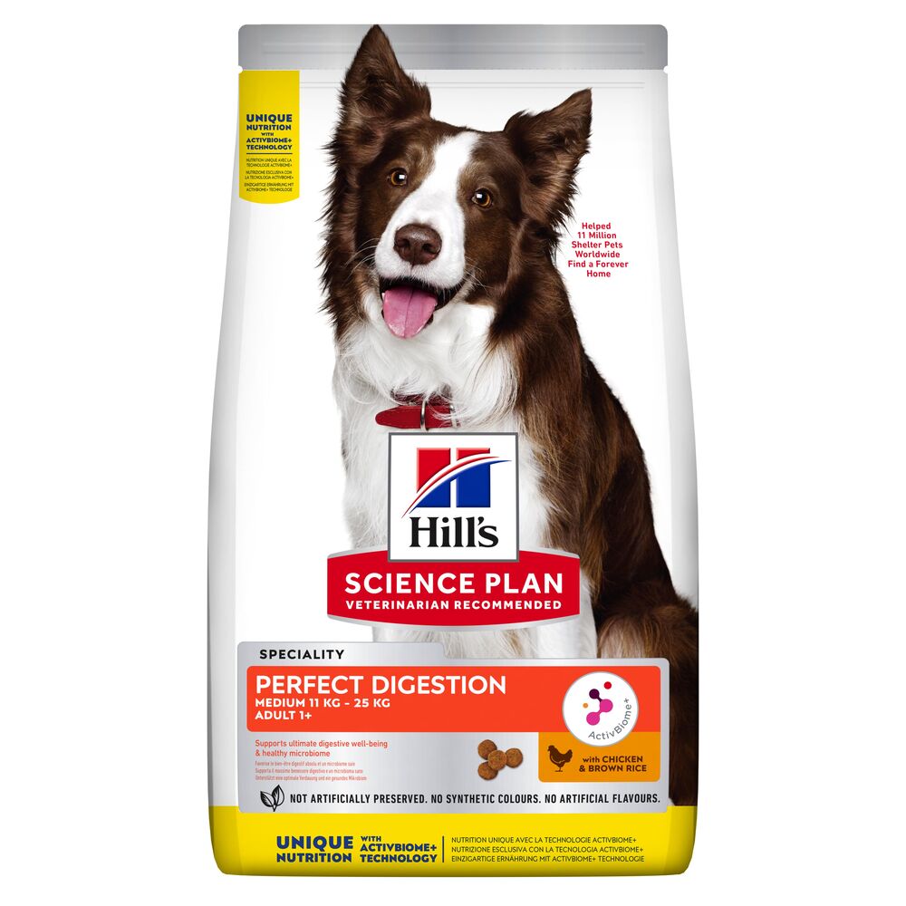 2x14kg Adult Perfect Digestion Medium Hill's Science Plan - Croquettes pour chien
