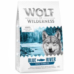 1kg Mini Blue River saumon Wolf of Wilderness - Croquettes pour chien