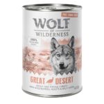 6x400g Wolf of Wilderness Free Range Great Desert dinde élevée en liberté - Pâtée pour chien